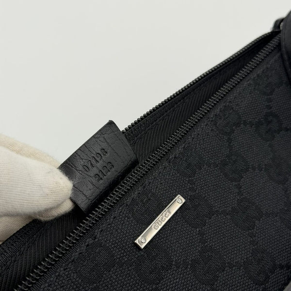 Gucci GG Monogram Black Boat Pochette Handbag