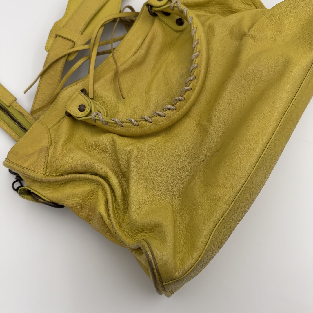 2014 Balenciaga City Leather Yellow Handbag