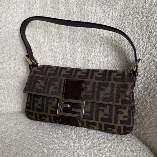 Fendi Mamma Baguette Zucca Shoulder Bag
