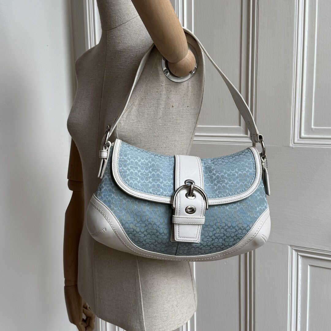 Rare Coach Soho Mini Signature Blue Shoulder Bag