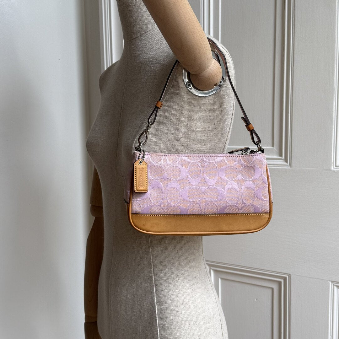 Coach Signature Demi Pink Shoulder Bag