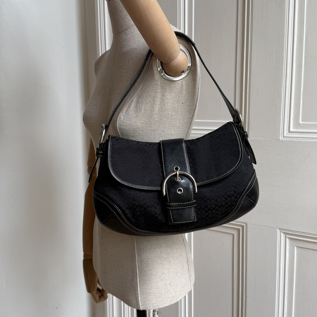 Rare Coach Mini Signature Soho Black Shoulder Bag