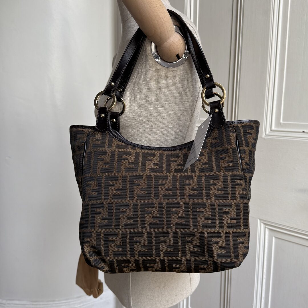 Fendi Zucca Canvas Chef Brown Tote Bag