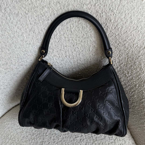 Gucci Guccissima Abbey Leather Black Shoulder Bag