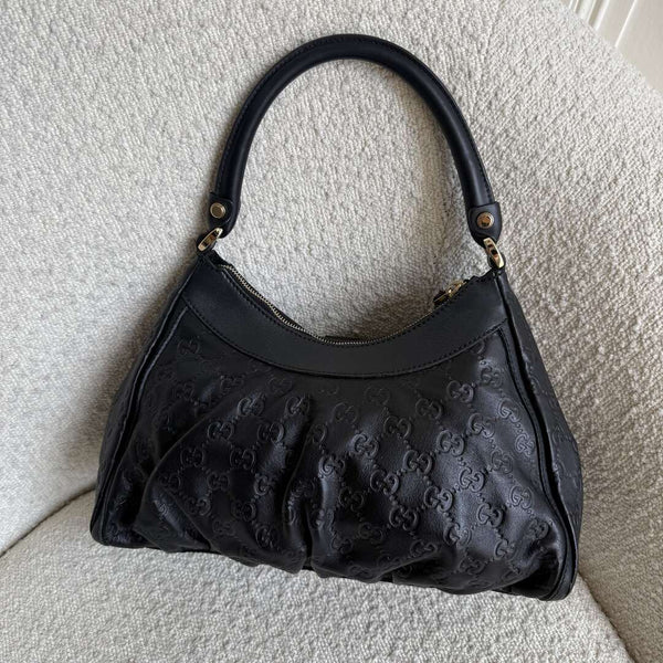 Gucci Guccissima Abbey Leather Black Shoulder Bag
