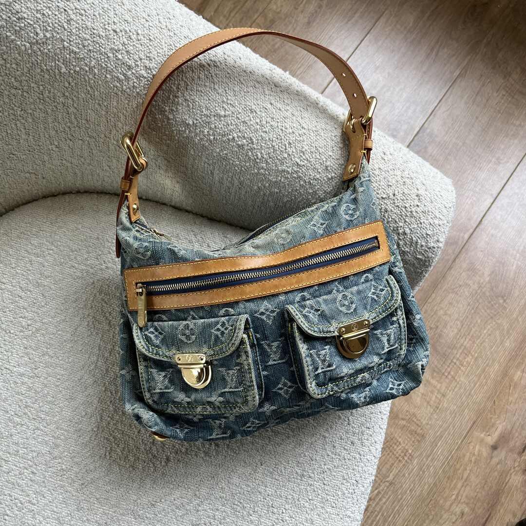 Louis Vuitton Blue Denim Baggy PM Shoulder Bag