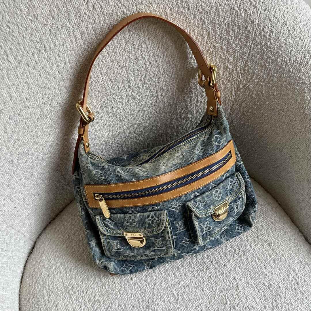 Louis Vuitton Blue Denim Baggy PM Shoulder Bag