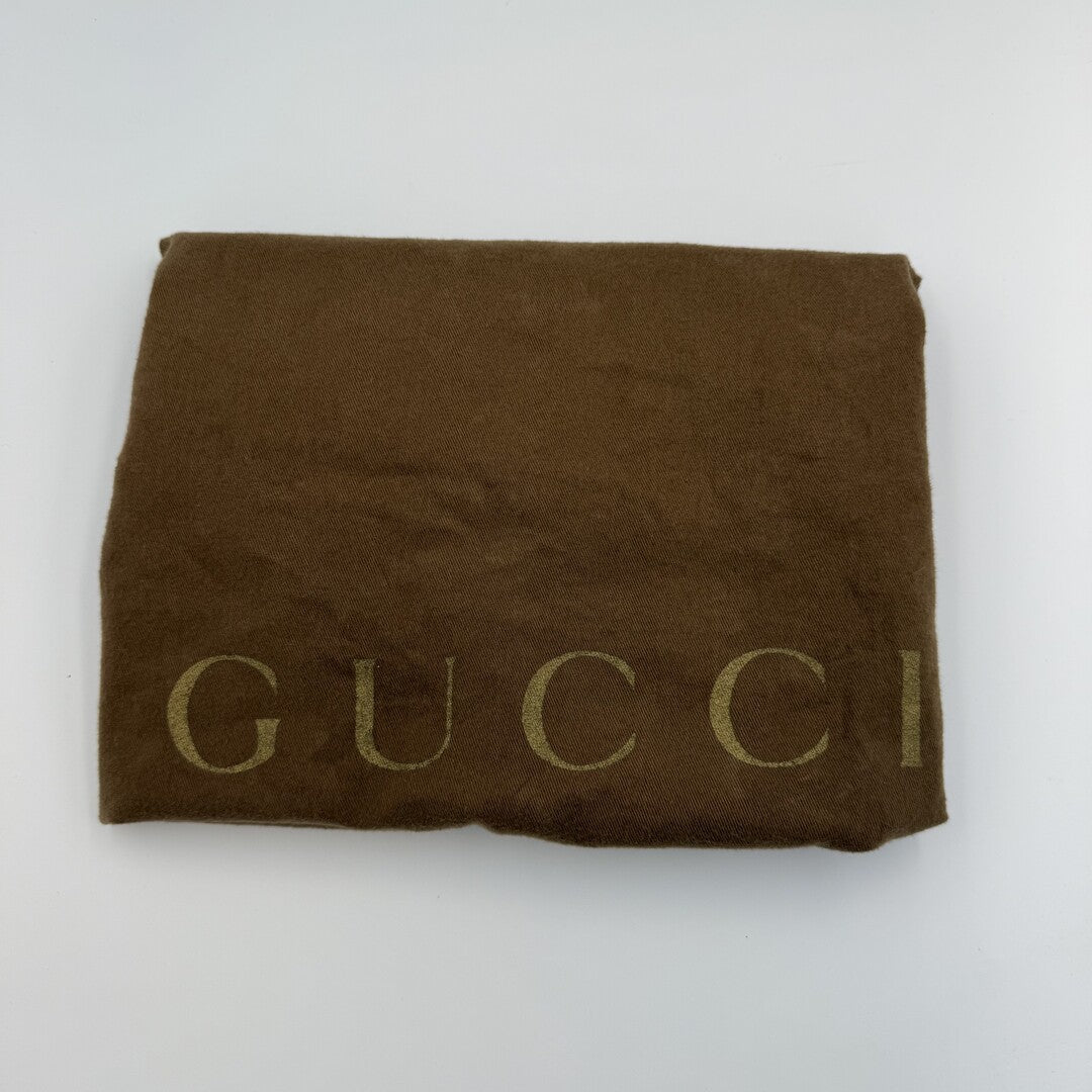 Gucci GG Canvas Twins Black Leather Tote Bag