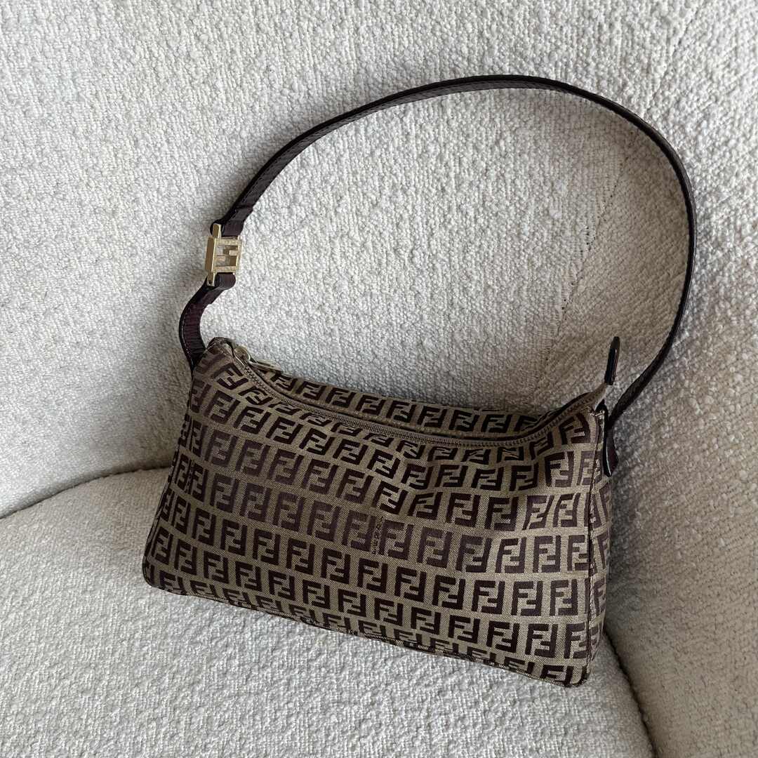 Fendi Zucchino Brown Shoulder Bag