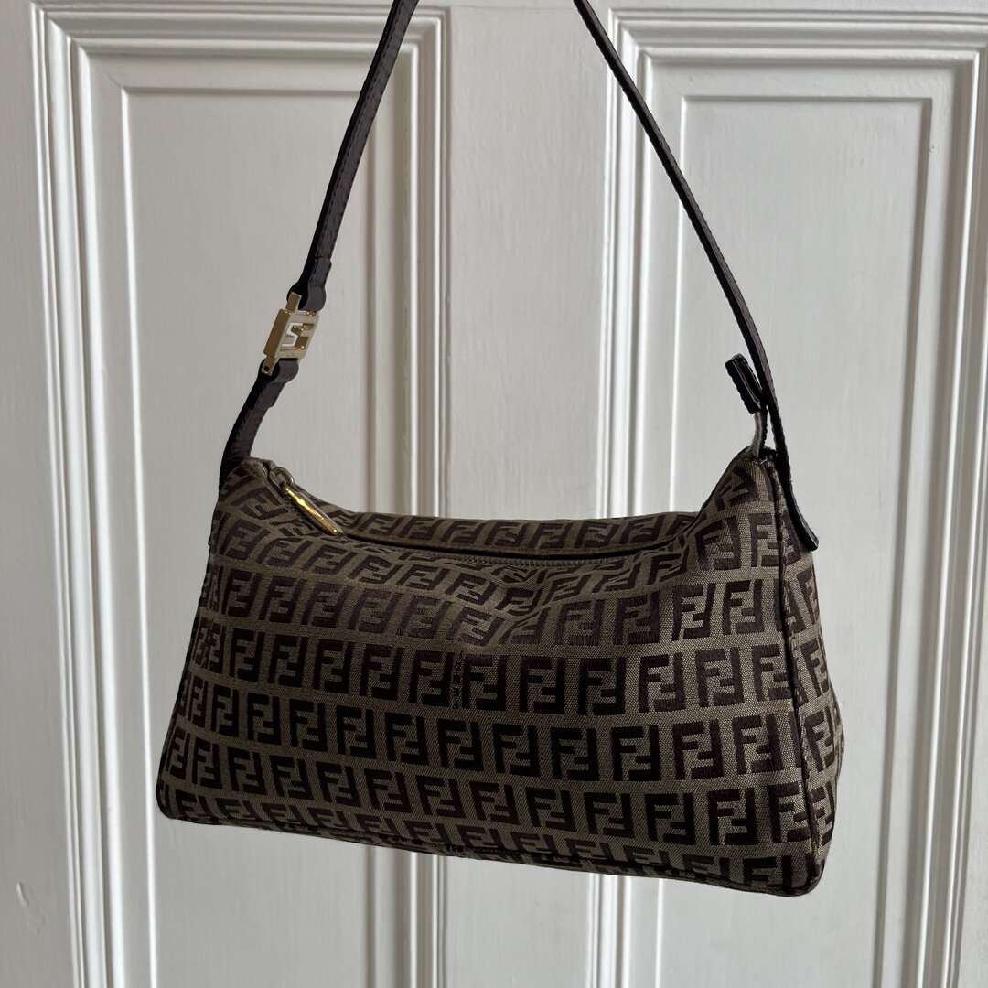 Fendi Zucchino Brown Shoulder Bag