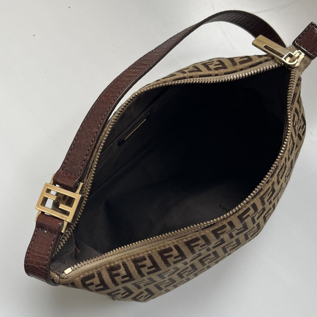 Fendi Zucchino Brown Shoulder Bag