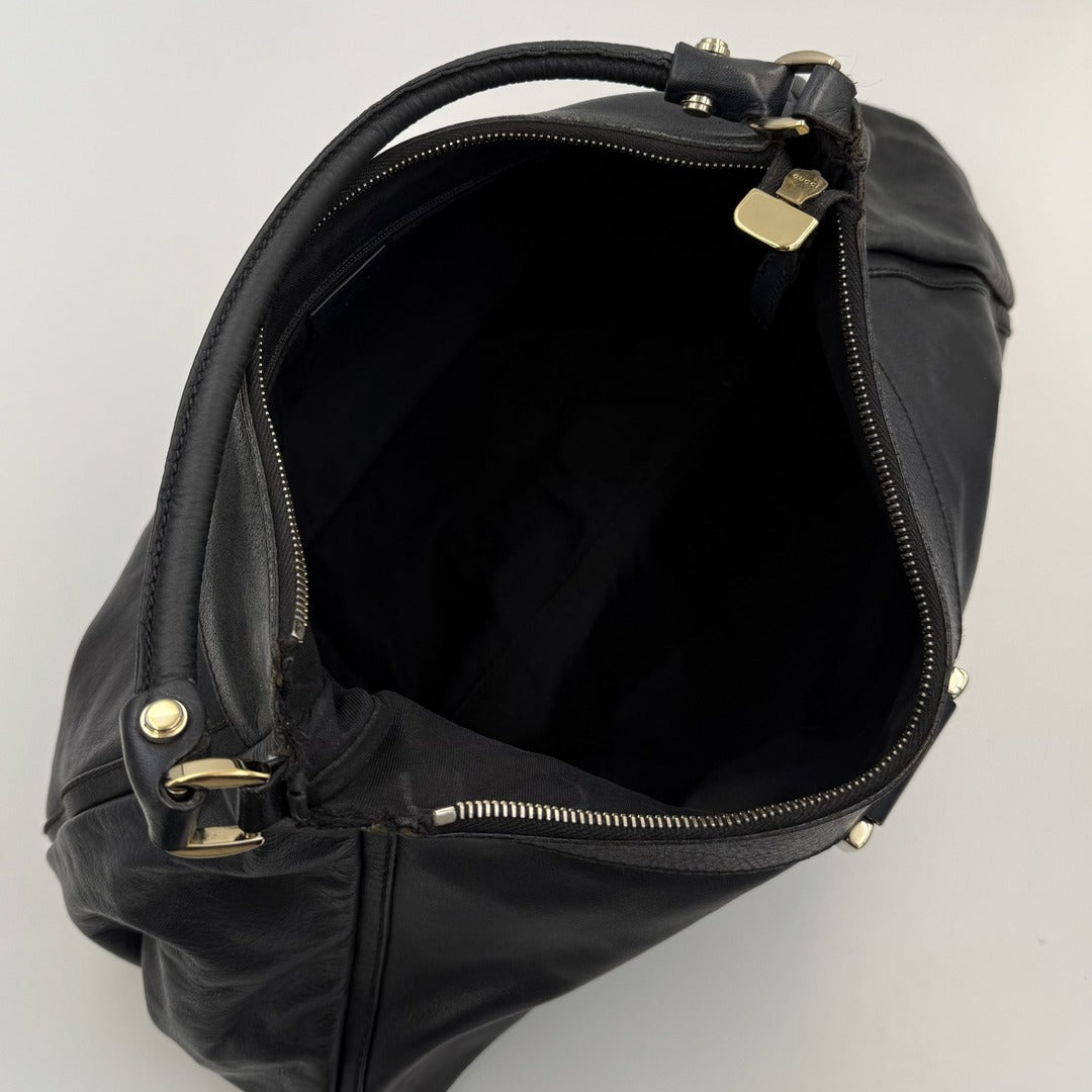 Gucci Abbey Leather Black Shoulder Bag