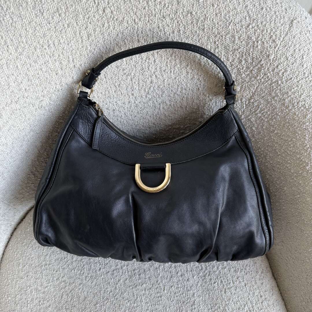 Gucci Abbey Leather Black Shoulder Bag