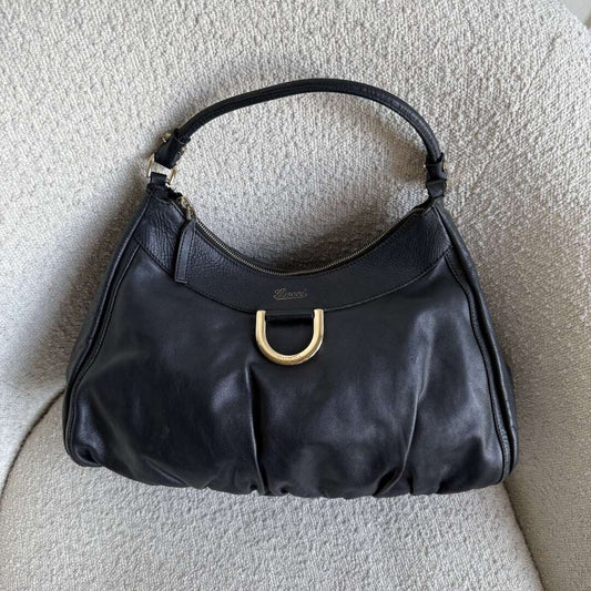 Gucci Abbey Leather Black Shoulder Bag