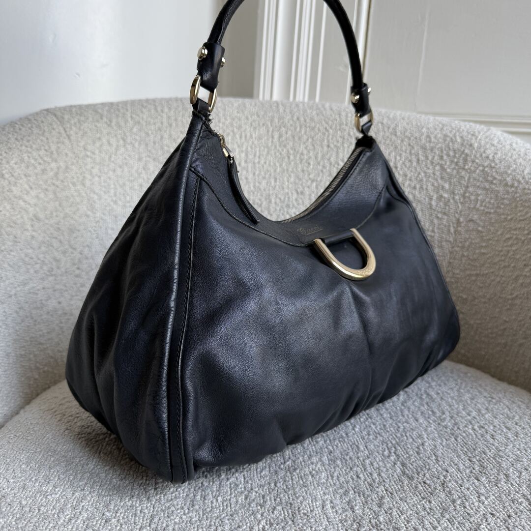 Gucci Abbey Leather Black Shoulder Bag