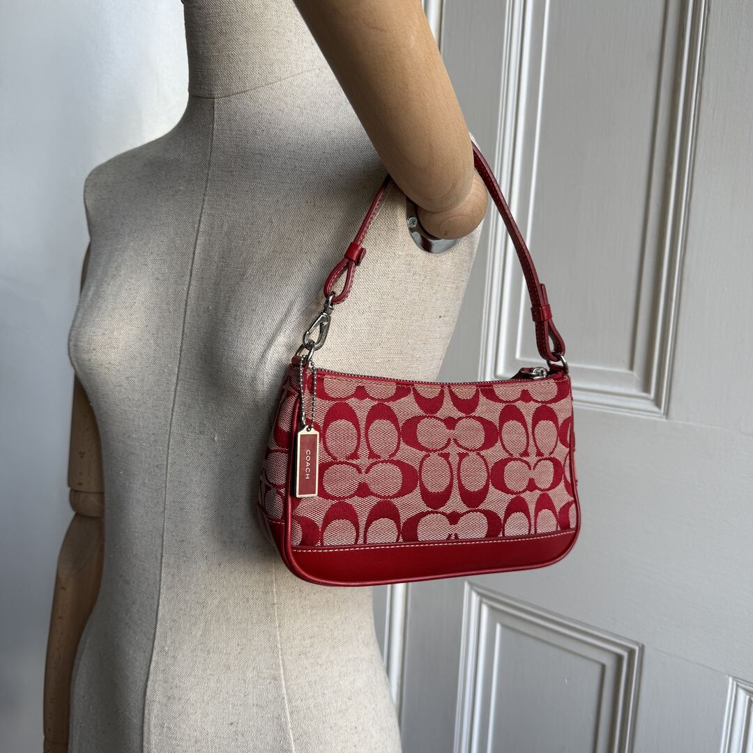 RARE Coach Signature Demi Red Shoulder Bag