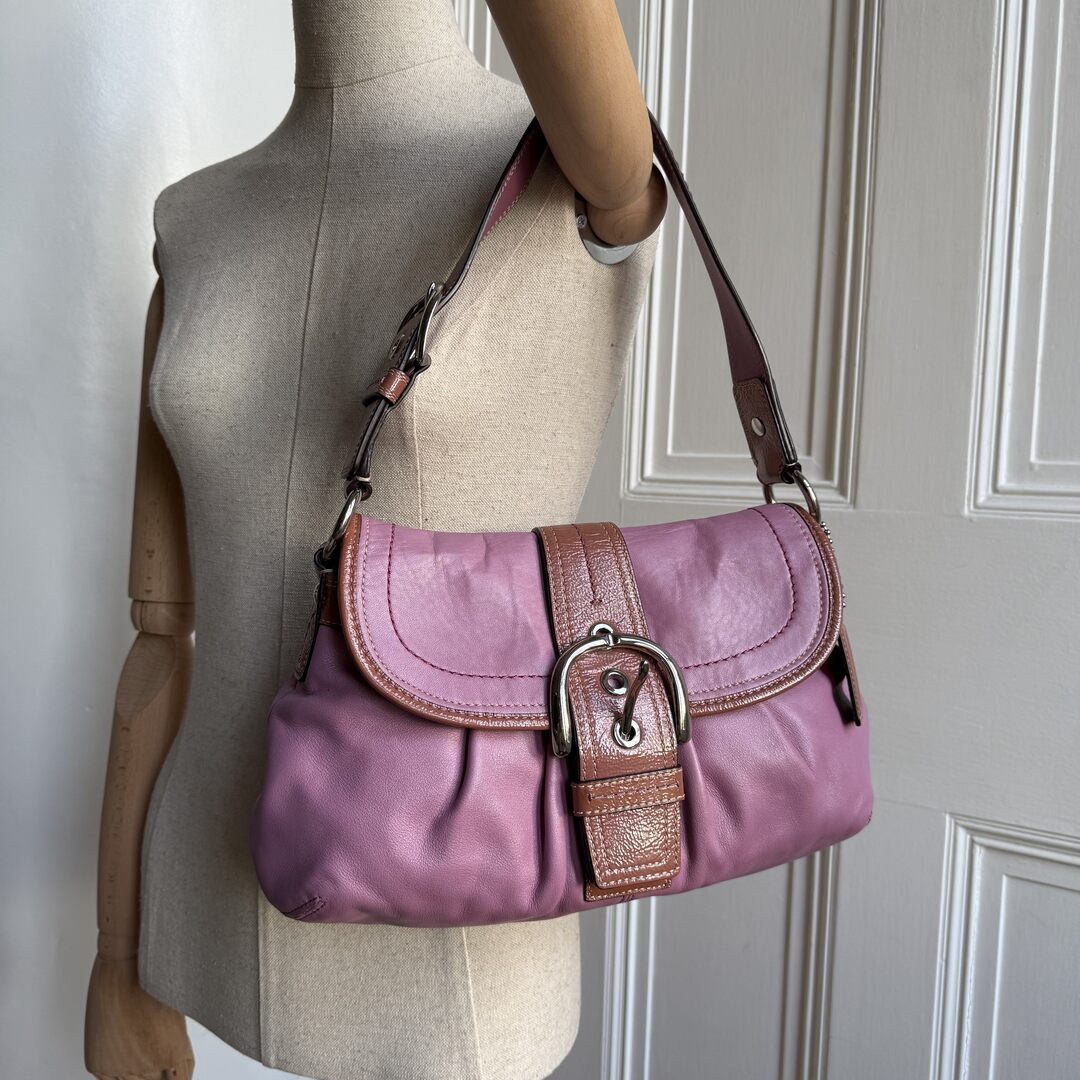 Coach Soho Leather Purple Shoulder Bag