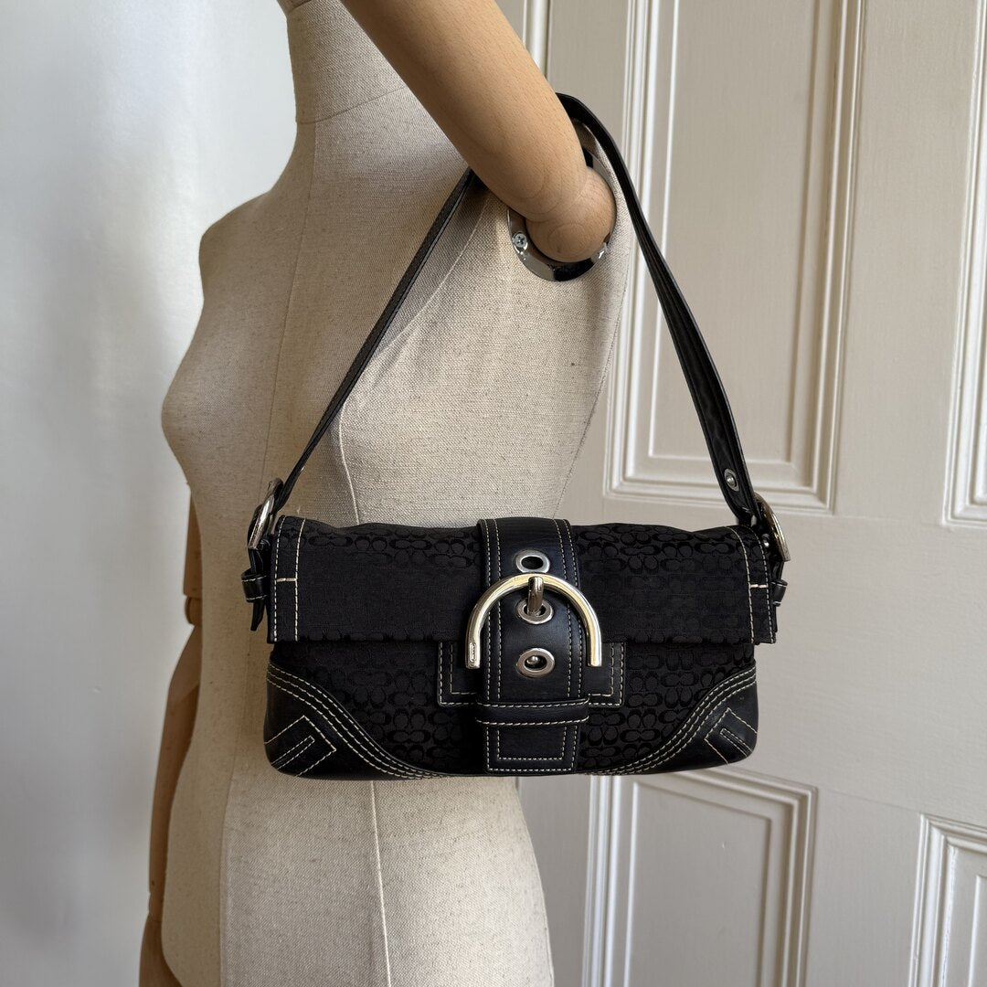 Coach Signature Mini Soho Black Shoulder Bag