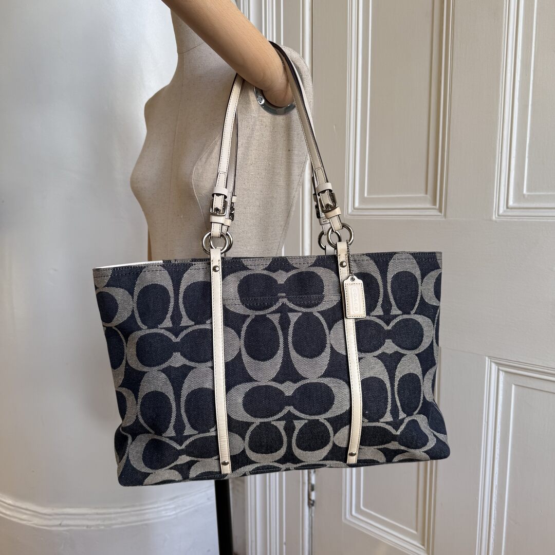 Coach Signature Denim Tote Bag