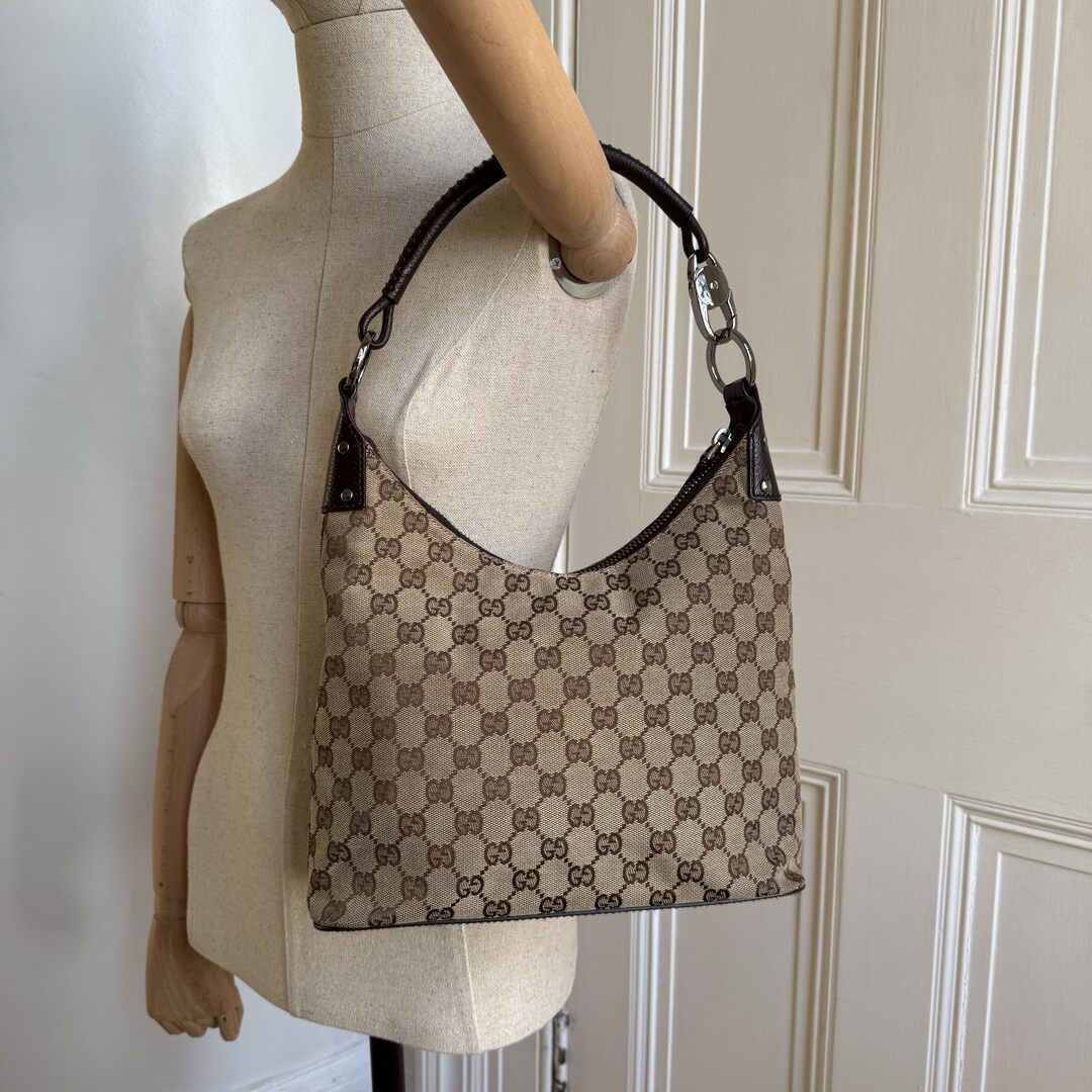 Gucci GG Canvas Brown Shoulder Bag