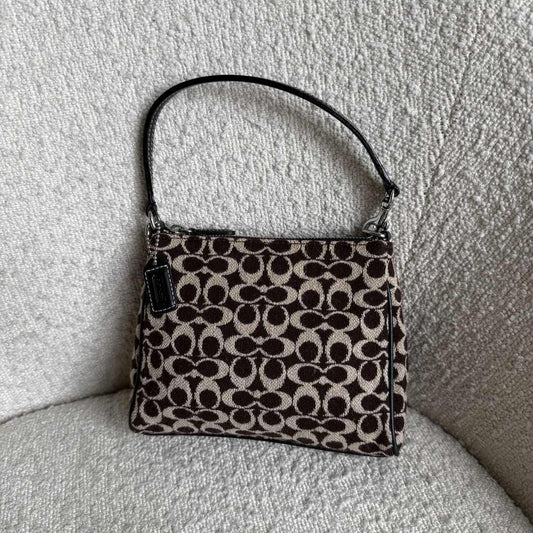 Coach Signature Wool Cream Mini Handbag