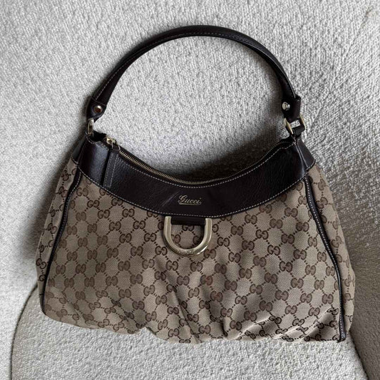 Gucci GG Canvas Abbey Brown Shoulder Bag