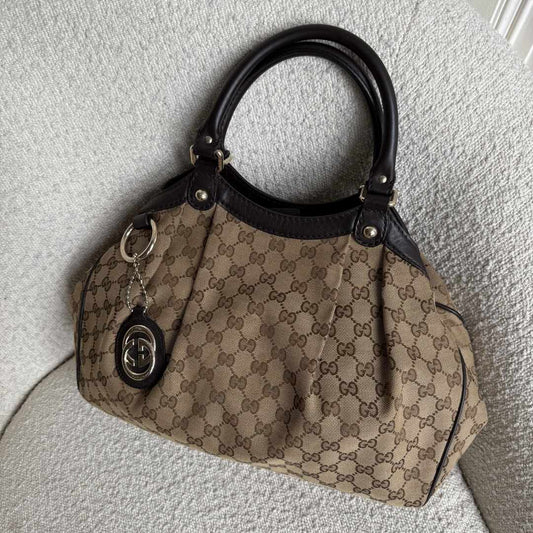 Gucci Monogram Sukey Black Tote Bag