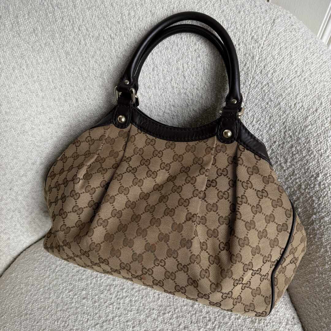 Gucci Monogram Sukey Black Tote Bag