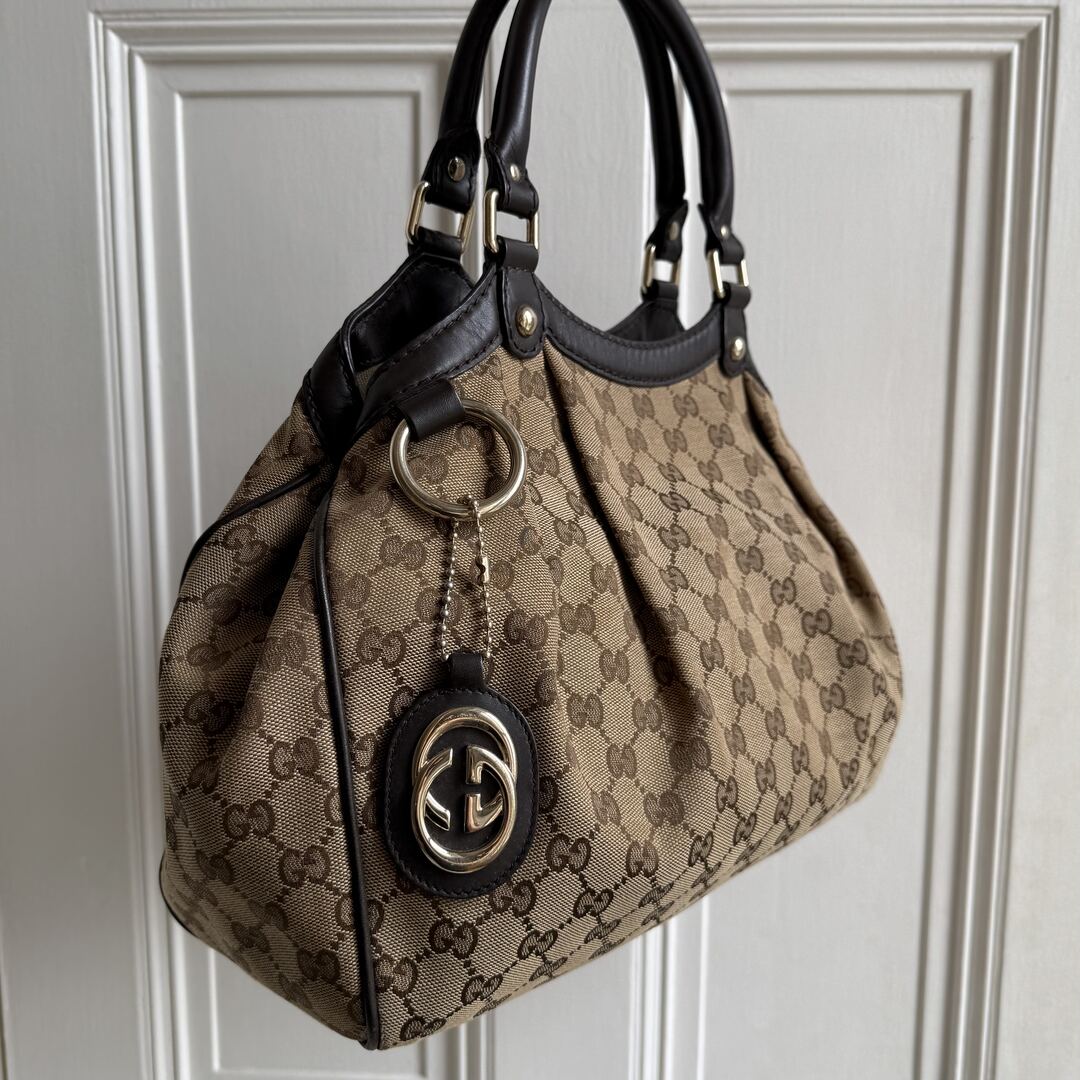 Gucci Monogram Sukey Black Tote Bag