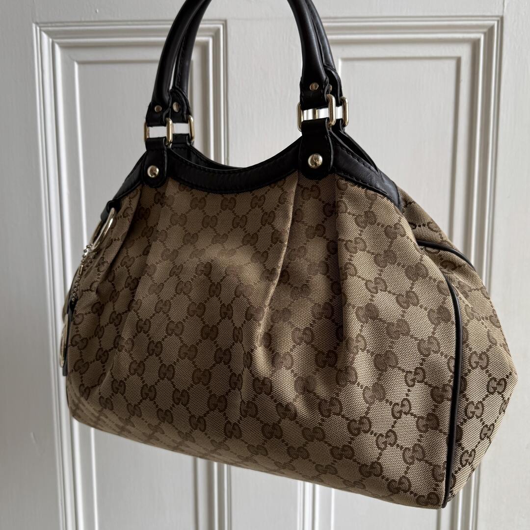 Gucci Monogram Sukey Black Tote Bag