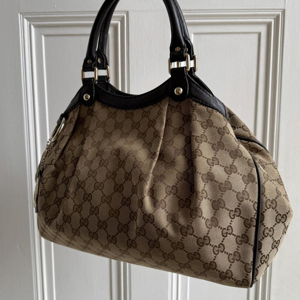 Gucci Monogram Sukey Black Tote Bag