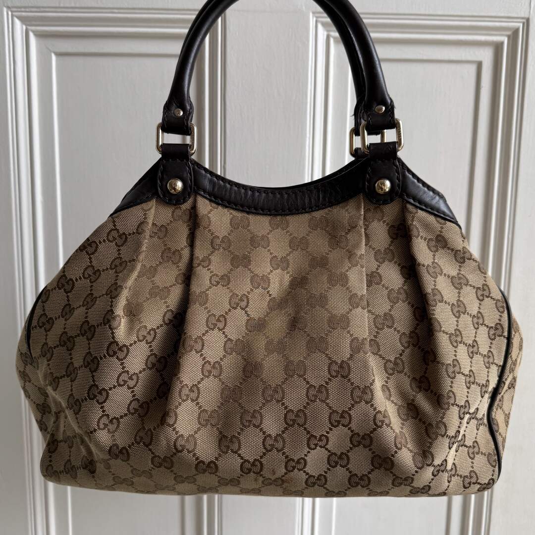 Gucci Monogram Sukey Black Tote Bag