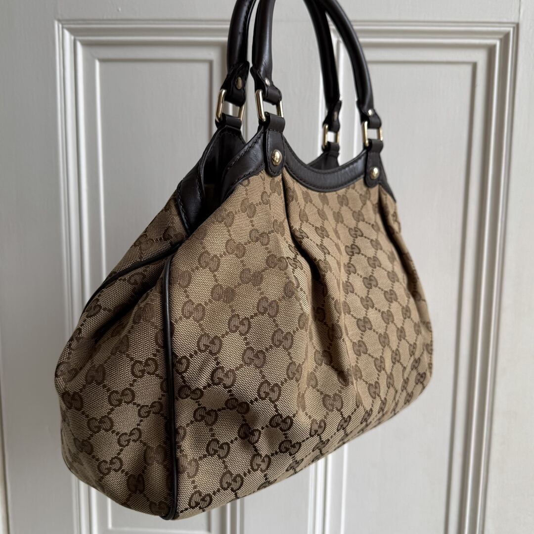 Gucci Monogram Sukey Black Tote Bag