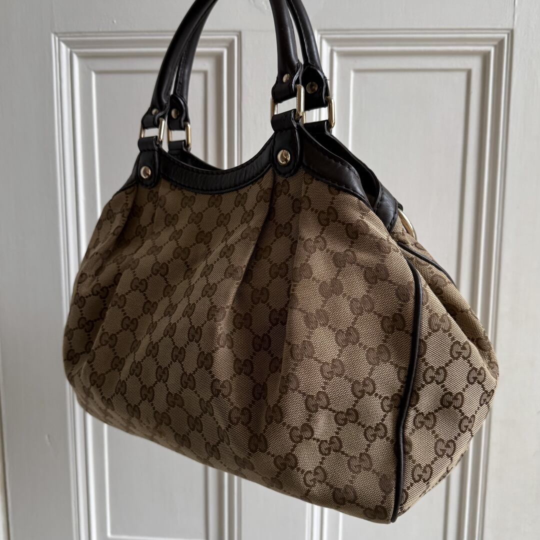 Gucci Monogram Sukey Black Tote Bag