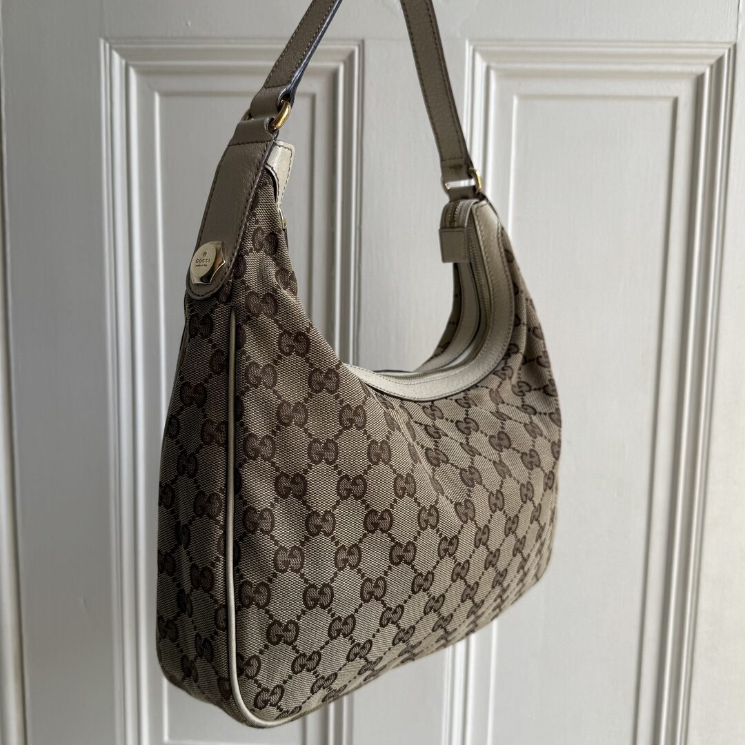 Gucci GG Canvas White Shoulder Bag