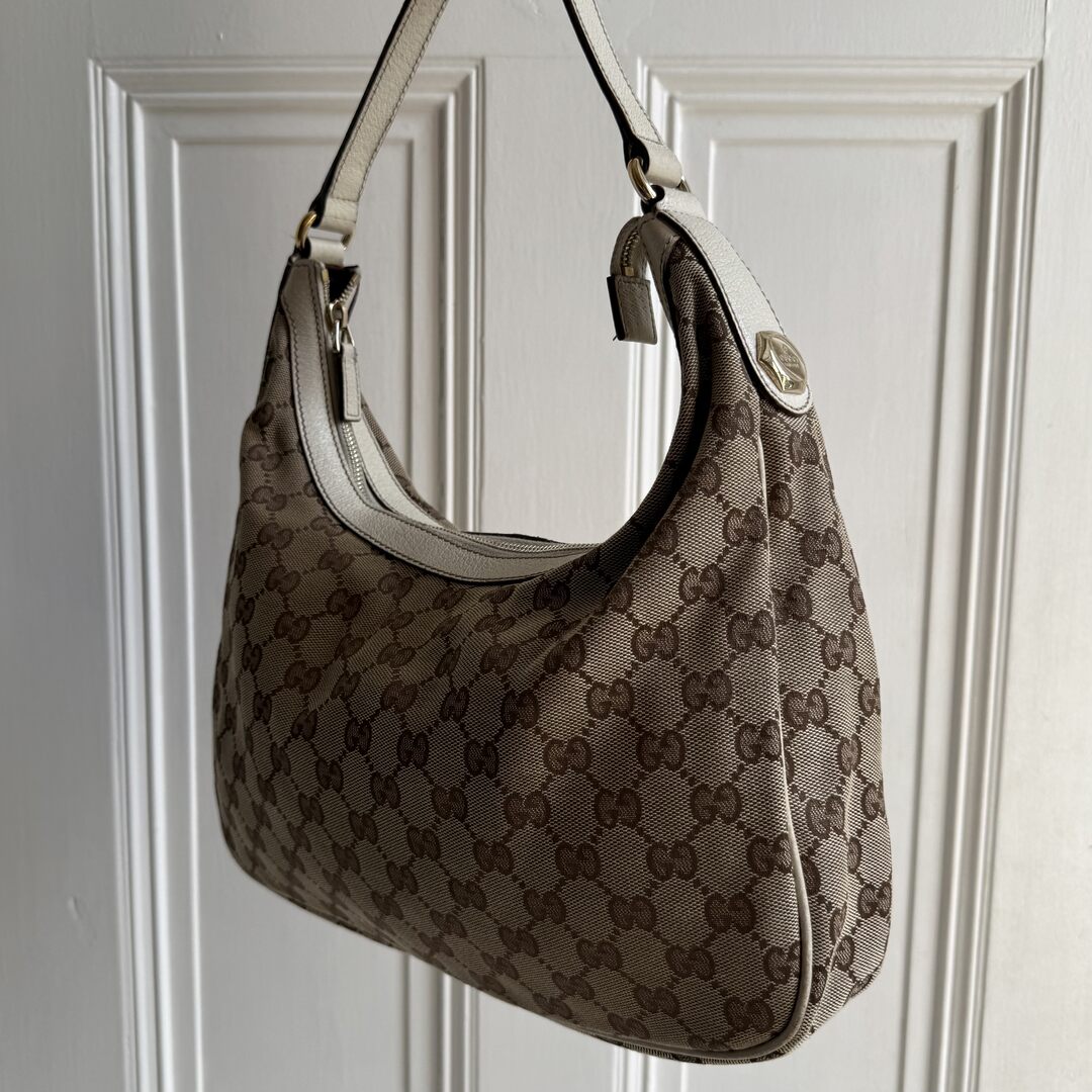 Gucci GG Canvas White Shoulder Bag