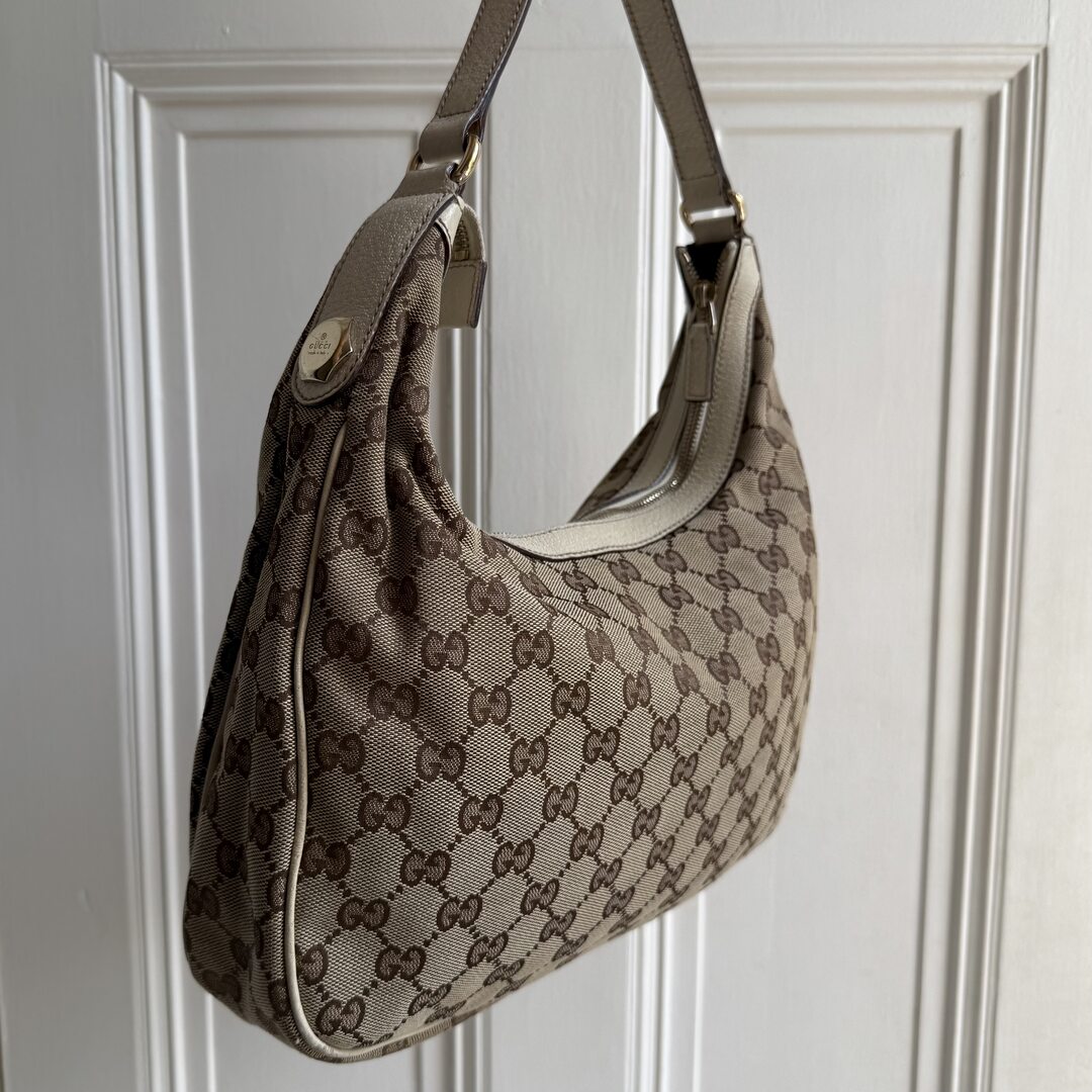 Gucci GG Canvas White Shoulder Bag