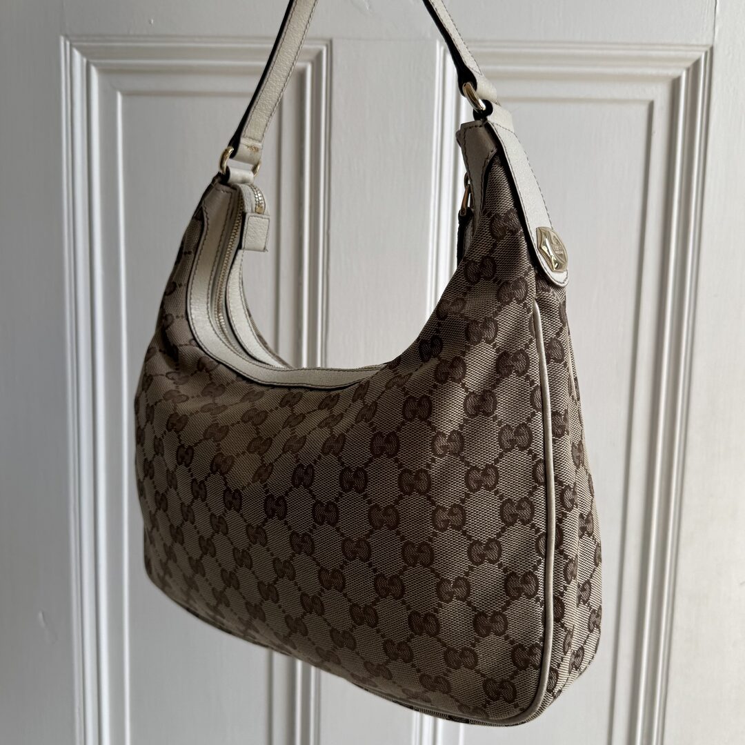 Gucci GG Canvas White Shoulder Bag
