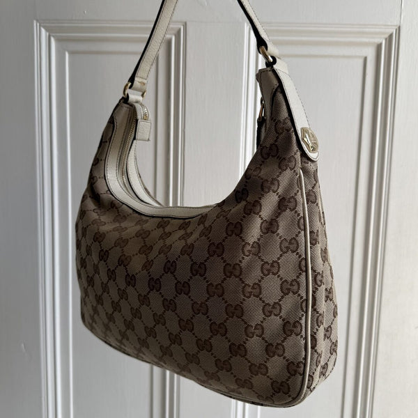 Gucci GG Canvas White Shoulder Bag