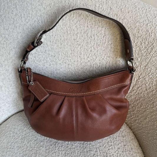 Coach Croissant Leather Brown Shoulder Bag