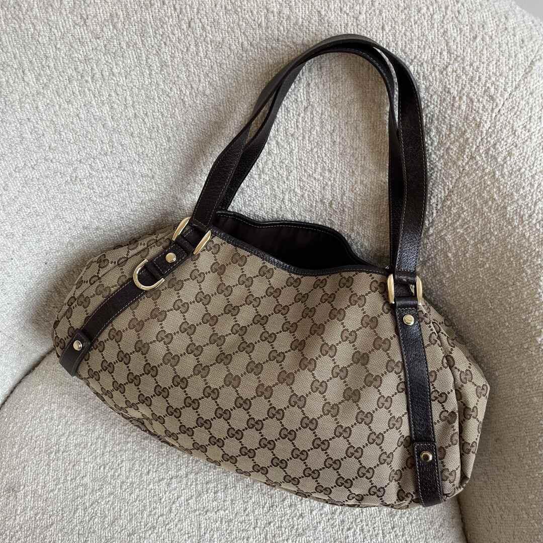 Gucci GG Canvas Abbey Brown Tote Bag