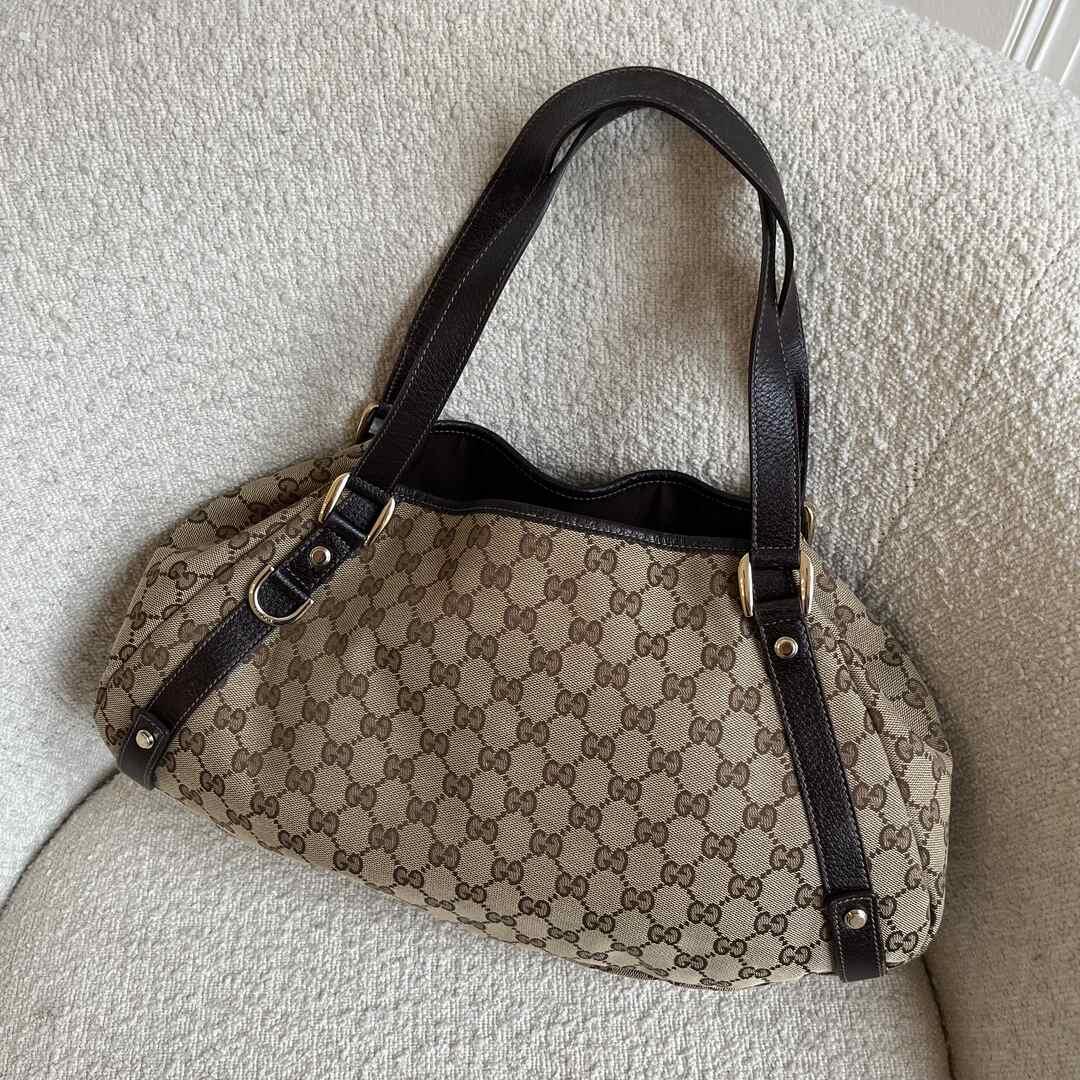 Gucci GG Canvas Abbey Brown Tote Bag