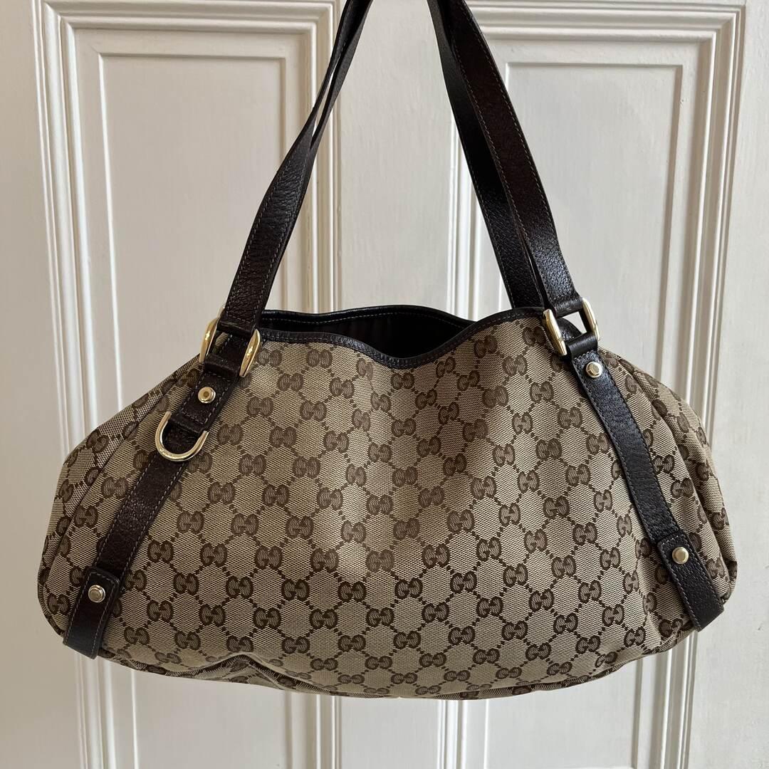 Gucci GG Canvas Abbey Brown Tote Bag