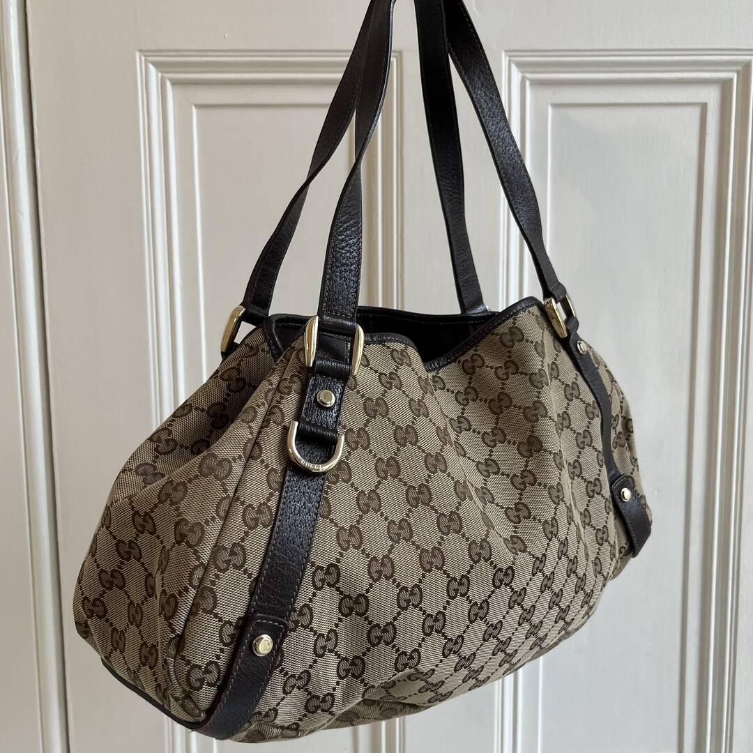 Gucci GG Canvas Abbey Brown Tote Bag