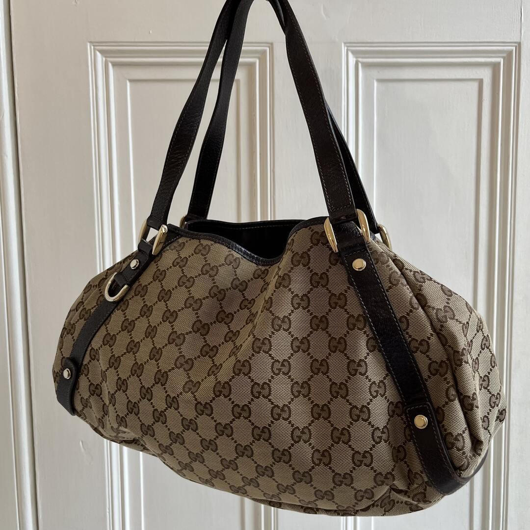 Gucci GG Canvas Abbey Brown Tote Bag