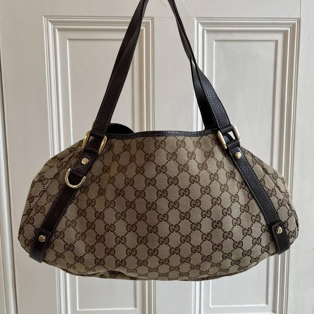 Gucci GG Canvas Abbey Brown Tote Bag