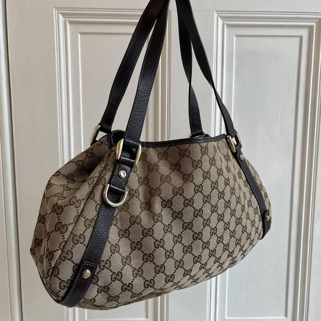 Gucci GG Canvas Abbey Brown Tote Bag