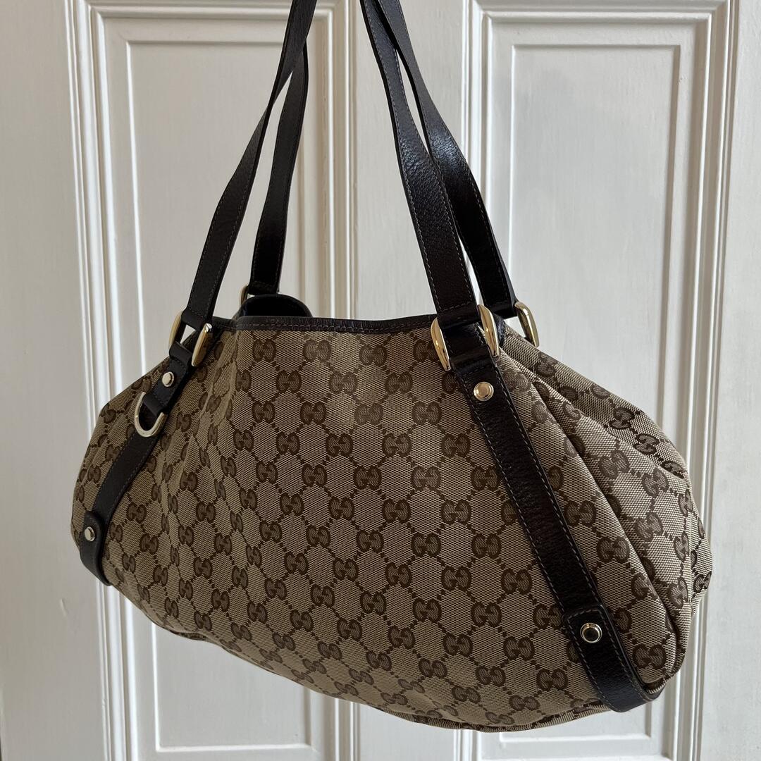 Gucci GG Canvas Abbey Brown Tote Bag