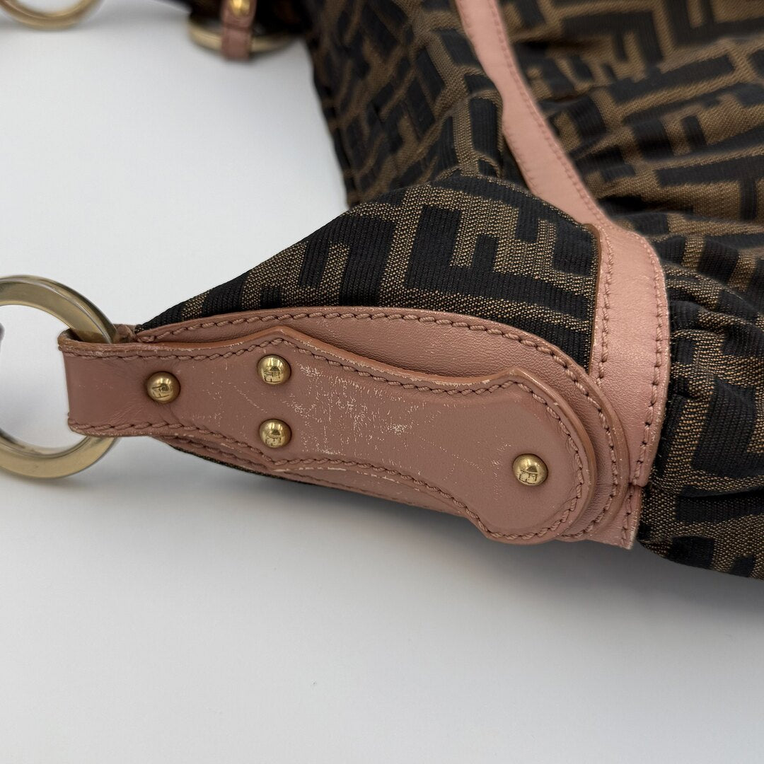 Fendi Zucca Chef Pink Shoulder Bag