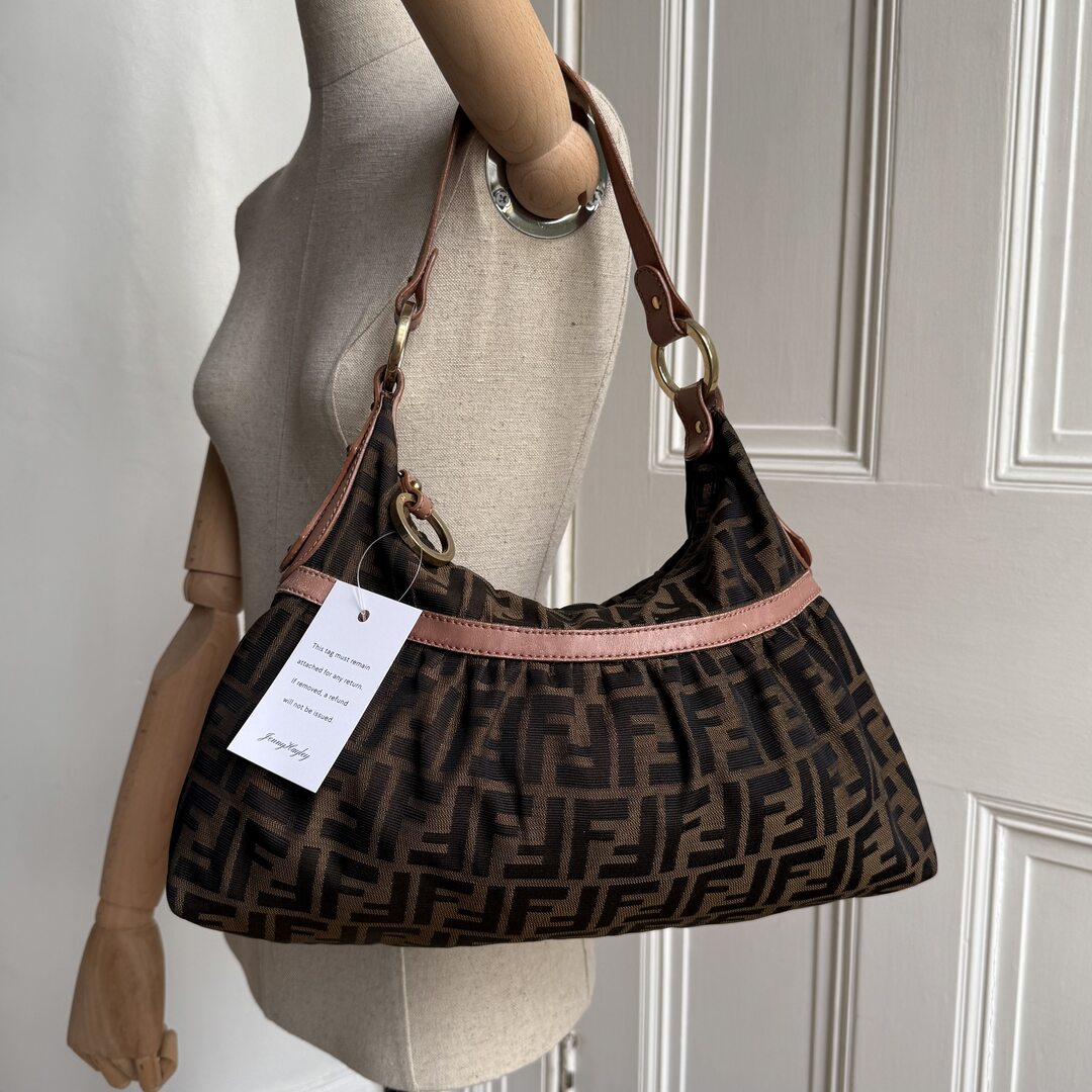 Fendi Zucca Chef Pink Shoulder Bag